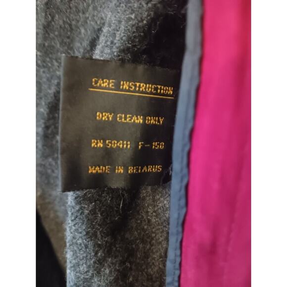 VINTAGE Fleet Street Womens 4P LONG COAT TRENCHCOAT Lined RED OVERSIZED 90s - Picture 11 of 11